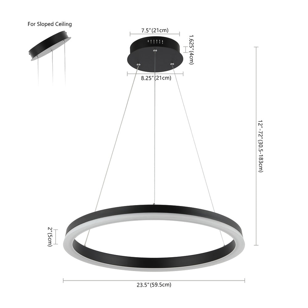 23.5" LED Metal Hoop Pendant - From Where - 