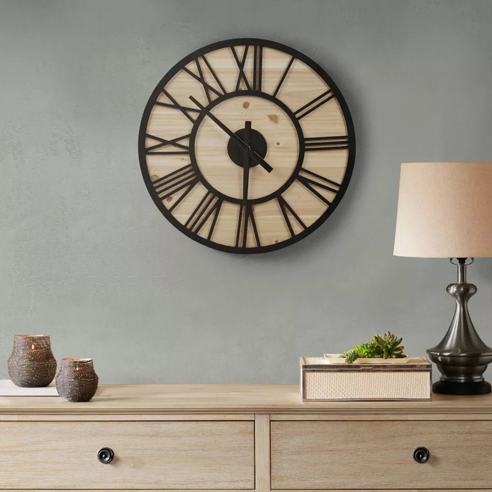 23.6" Mason Wood Wall Clock - From Where - 