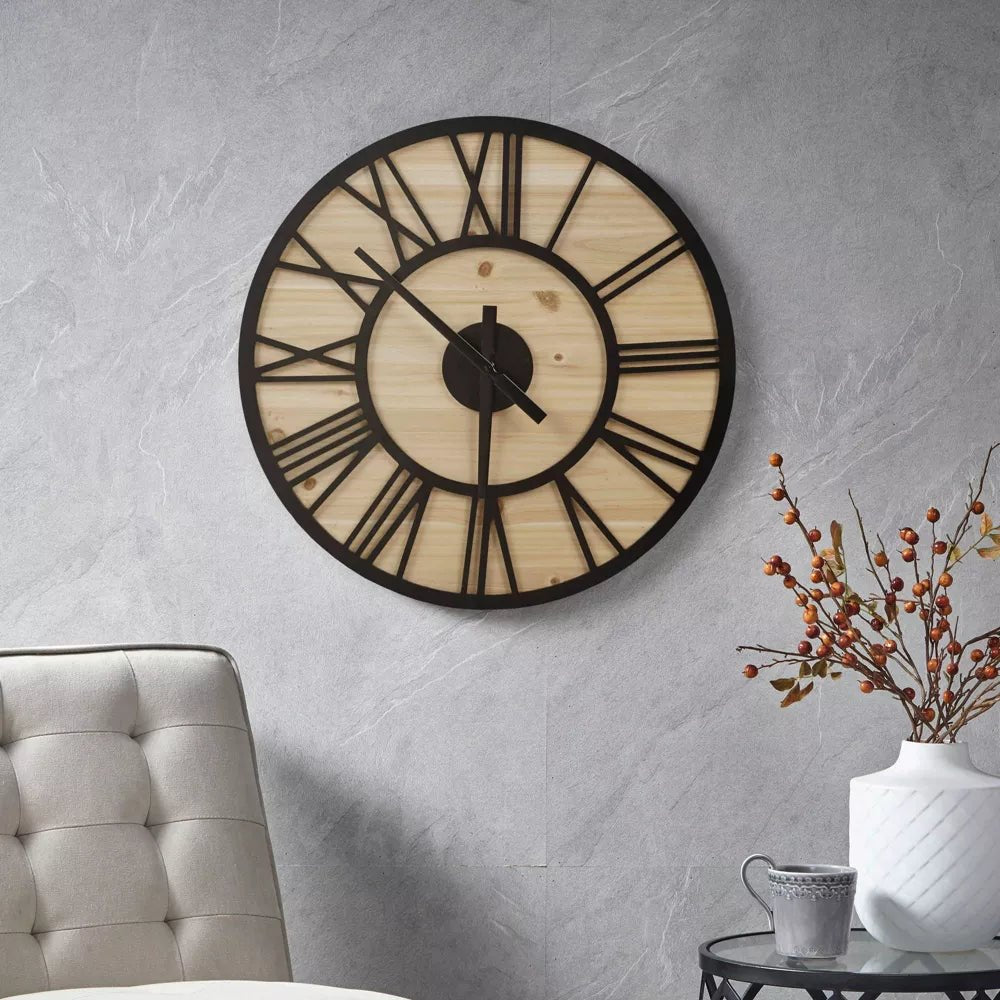 23.6" Mason Wood Wall Clock - From Where - 