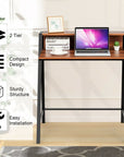 Costway 2 Tier Computer Desk PC Laptop Table Study Writing Home Office Workstation