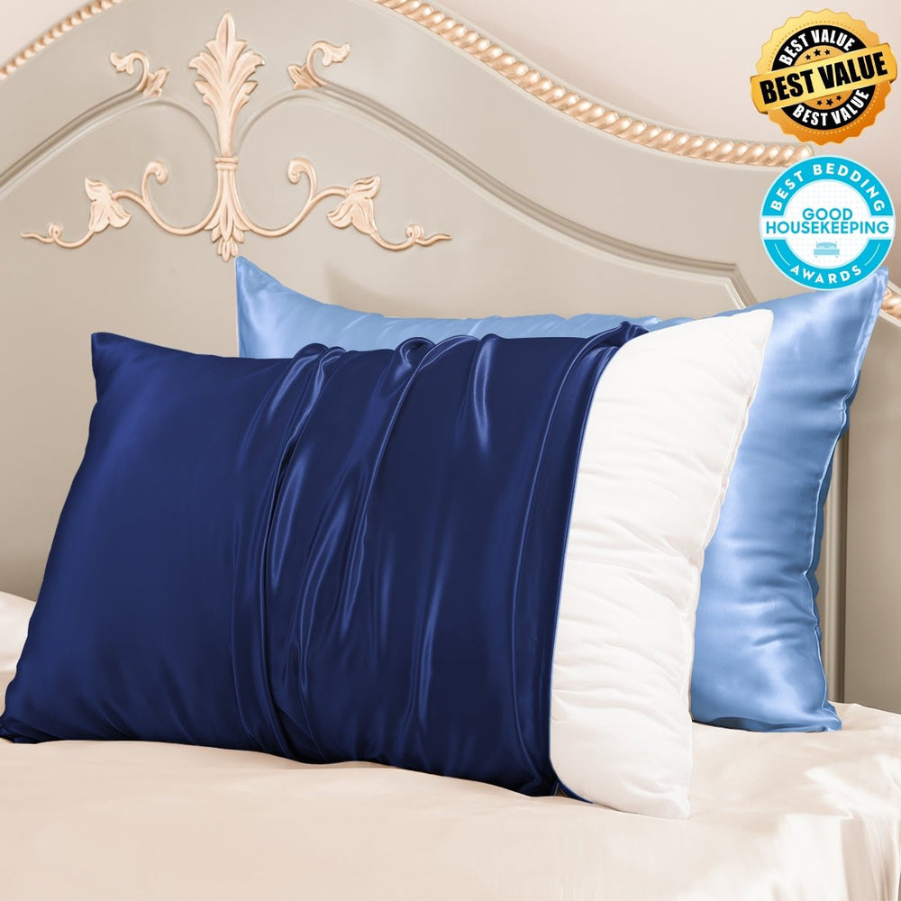 23mm 6A+ Zipper Mulberry Silk Pillowcases (Pack of 2) - From Where Finds - 