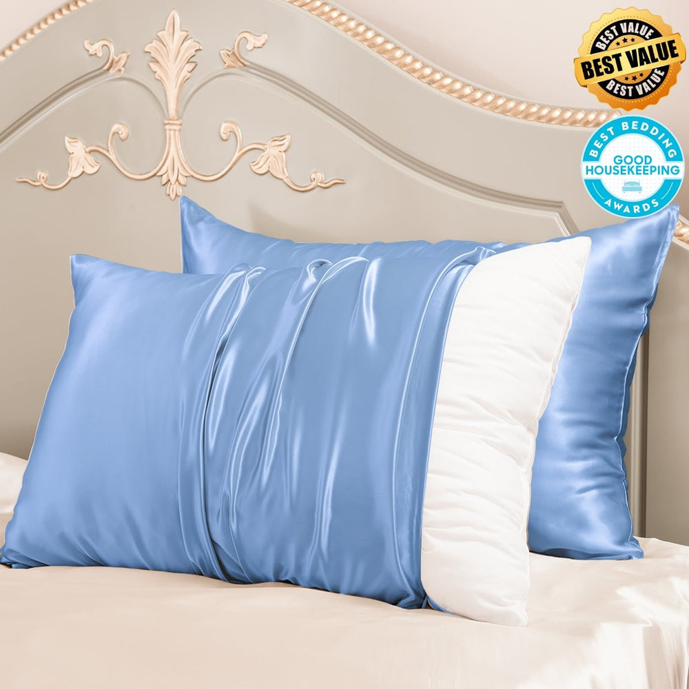 23mm 6A+ Zipper Mulberry Silk Pillowcases (Pack of 2) - From Where Finds - 