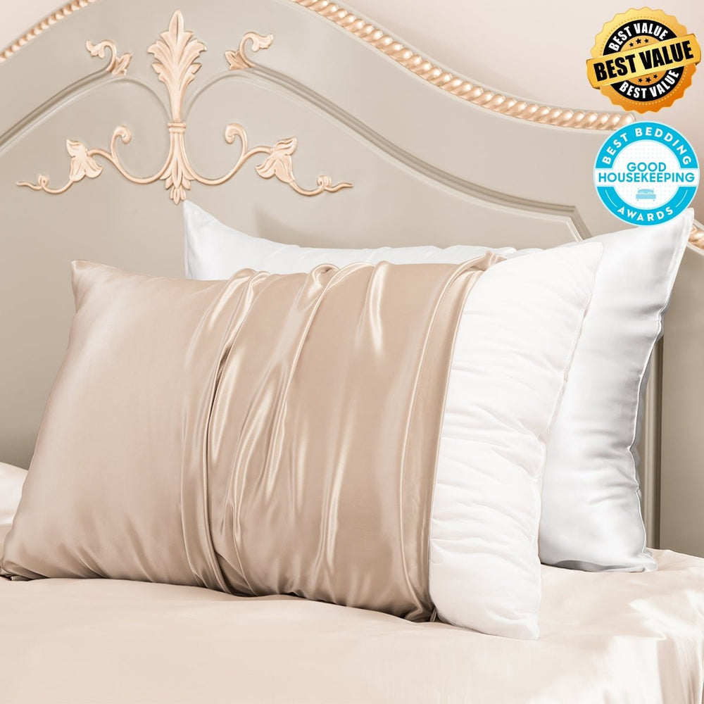 23mm 6A+ Zipper Mulberry Silk Pillowcases (Pack of 2) - From Where Finds - 