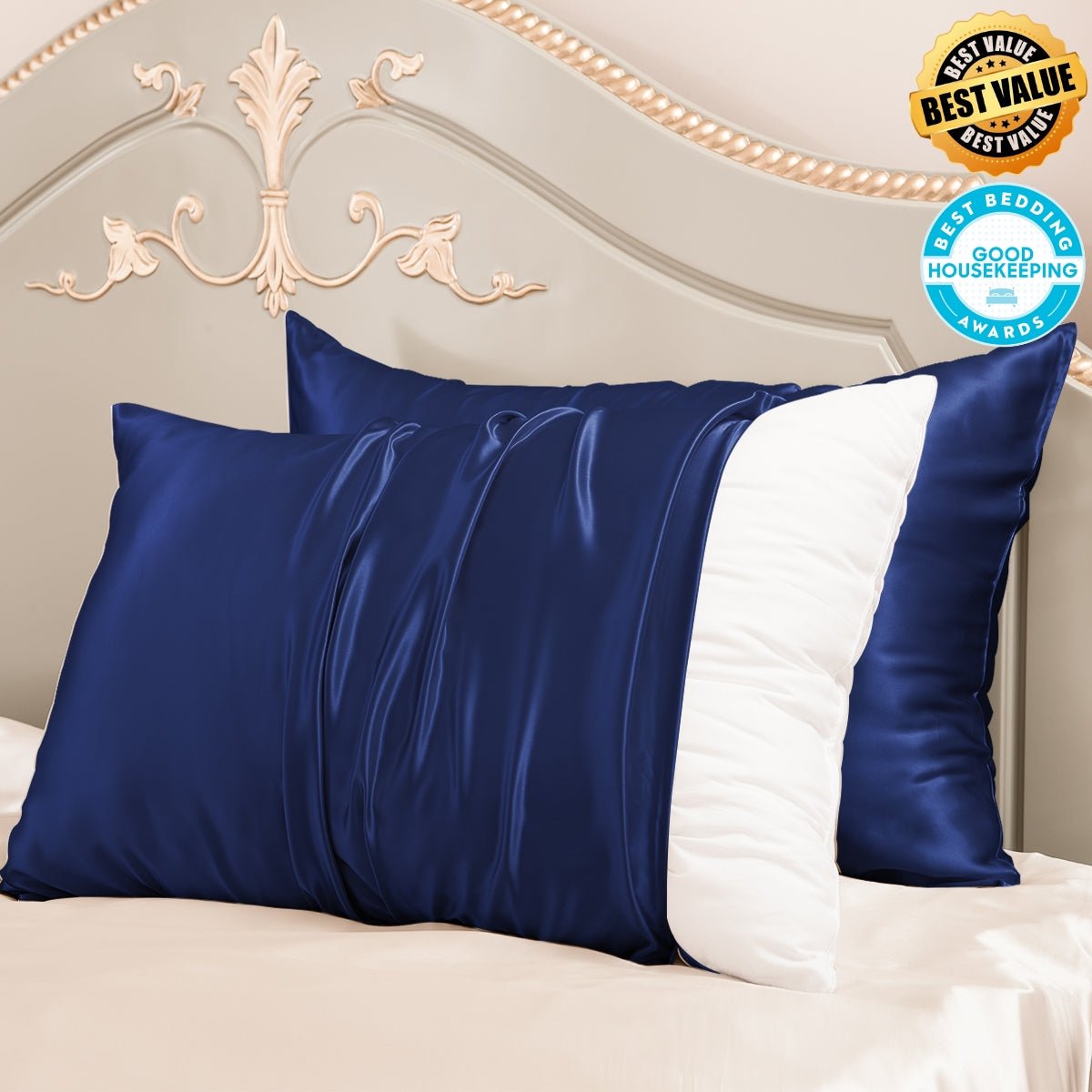 23mm 6A+ Zipper Mulberry Silk Pillowcases (Pack of 2) - From Where Finds - 