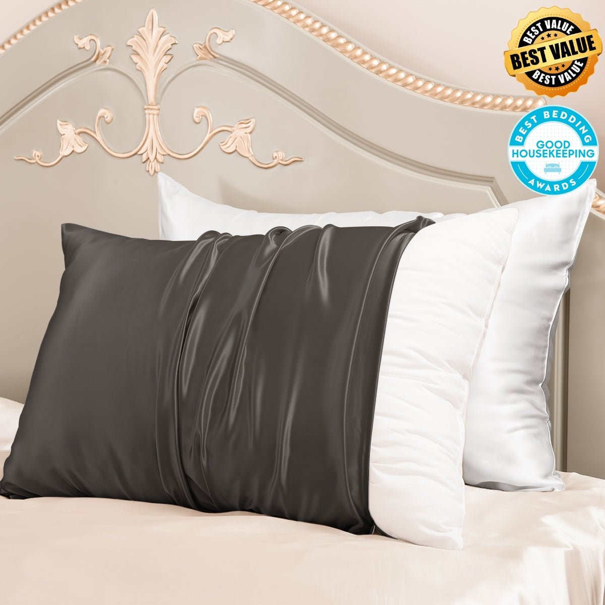 23mm 6A+ Zipper Mulberry Silk Pillowcases (Pack of 2) - From Where Finds - 