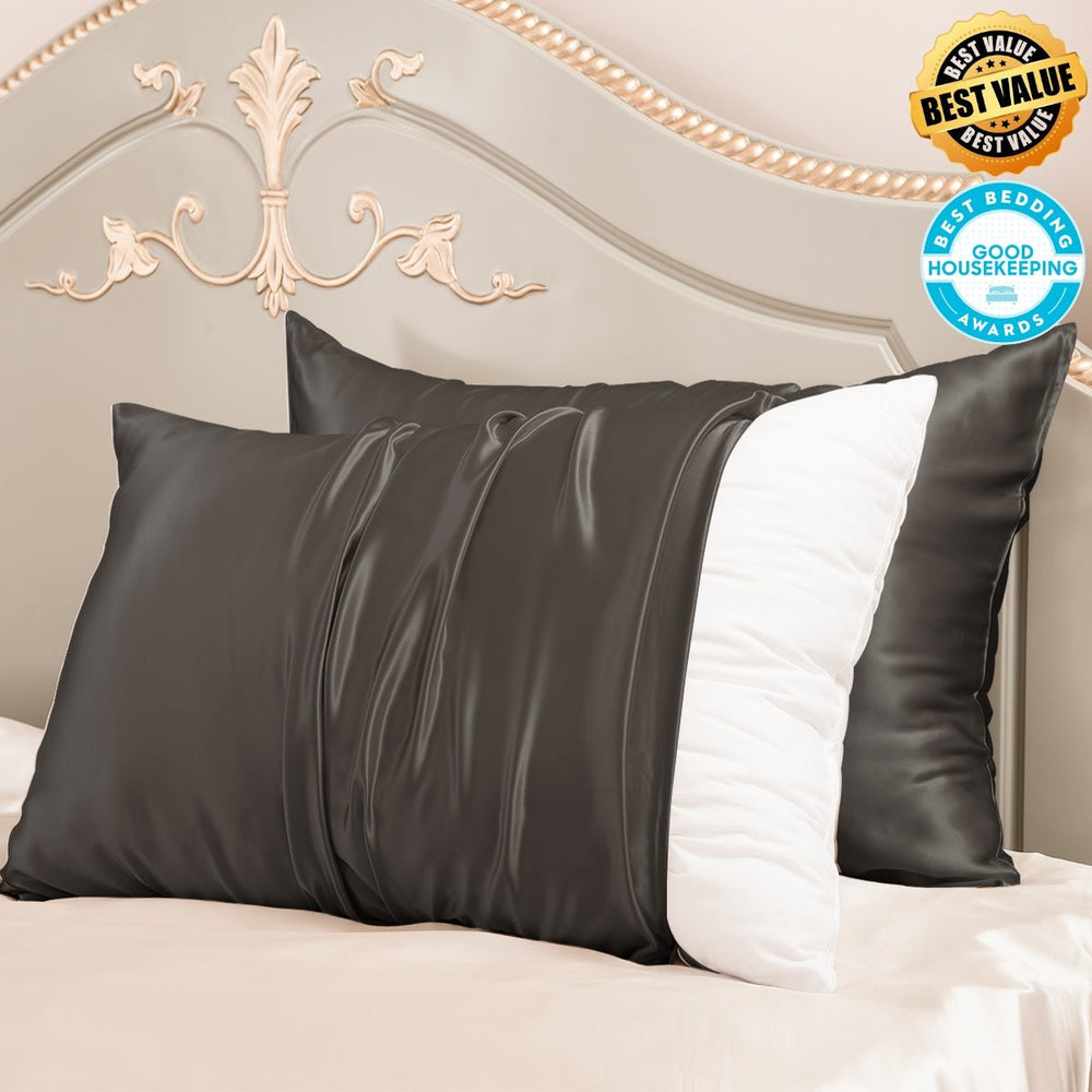 23mm 6A+ Zipper Mulberry Silk Pillowcases (Pack of 2) - From Where Finds - 