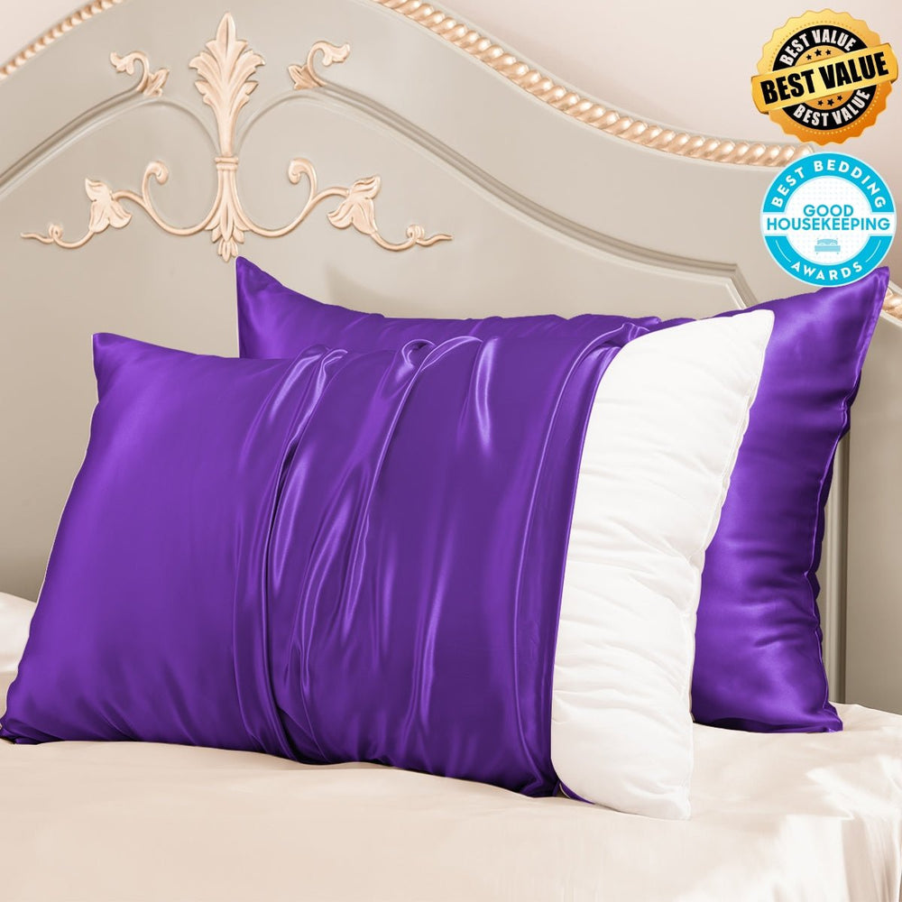 23mm 6A+ Zipper Mulberry Silk Pillowcases (Pack of 2) - From Where Finds - 