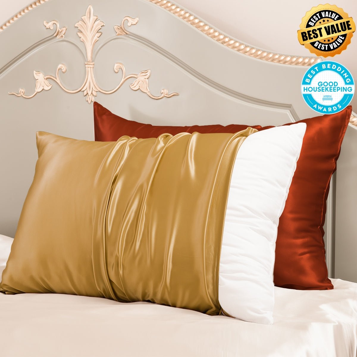 23mm 6A+ Zipper Mulberry Silk Pillowcases (Pack of 2) - From Where Finds - 
