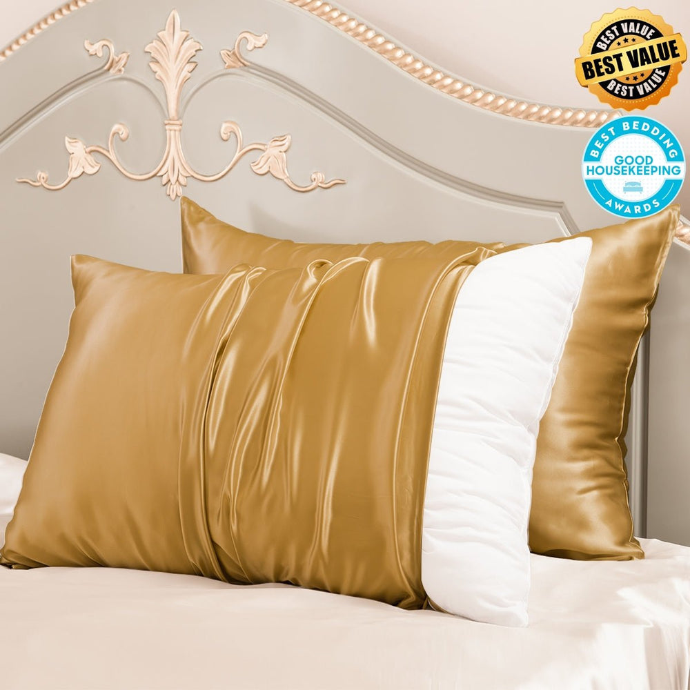 23mm 6A+ Zipper Mulberry Silk Pillowcases (Pack of 2) - From Where Finds - 