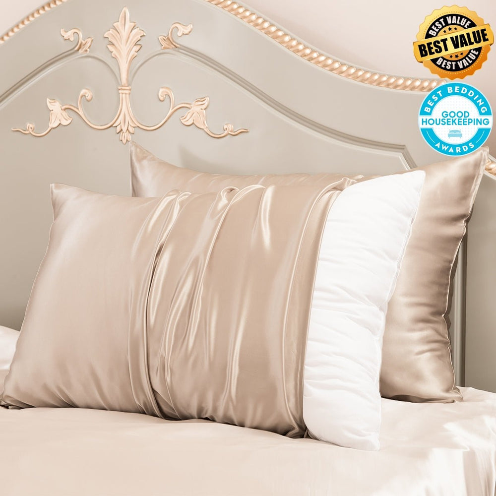 23mm 6A+ Zipper Mulberry Silk Pillowcases (Pack of 2) - From Where Finds - 