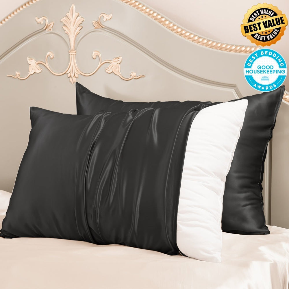 23mm 6A+ Zipper Mulberry Silk Pillowcases (Pack of 2) - From Where Finds - 