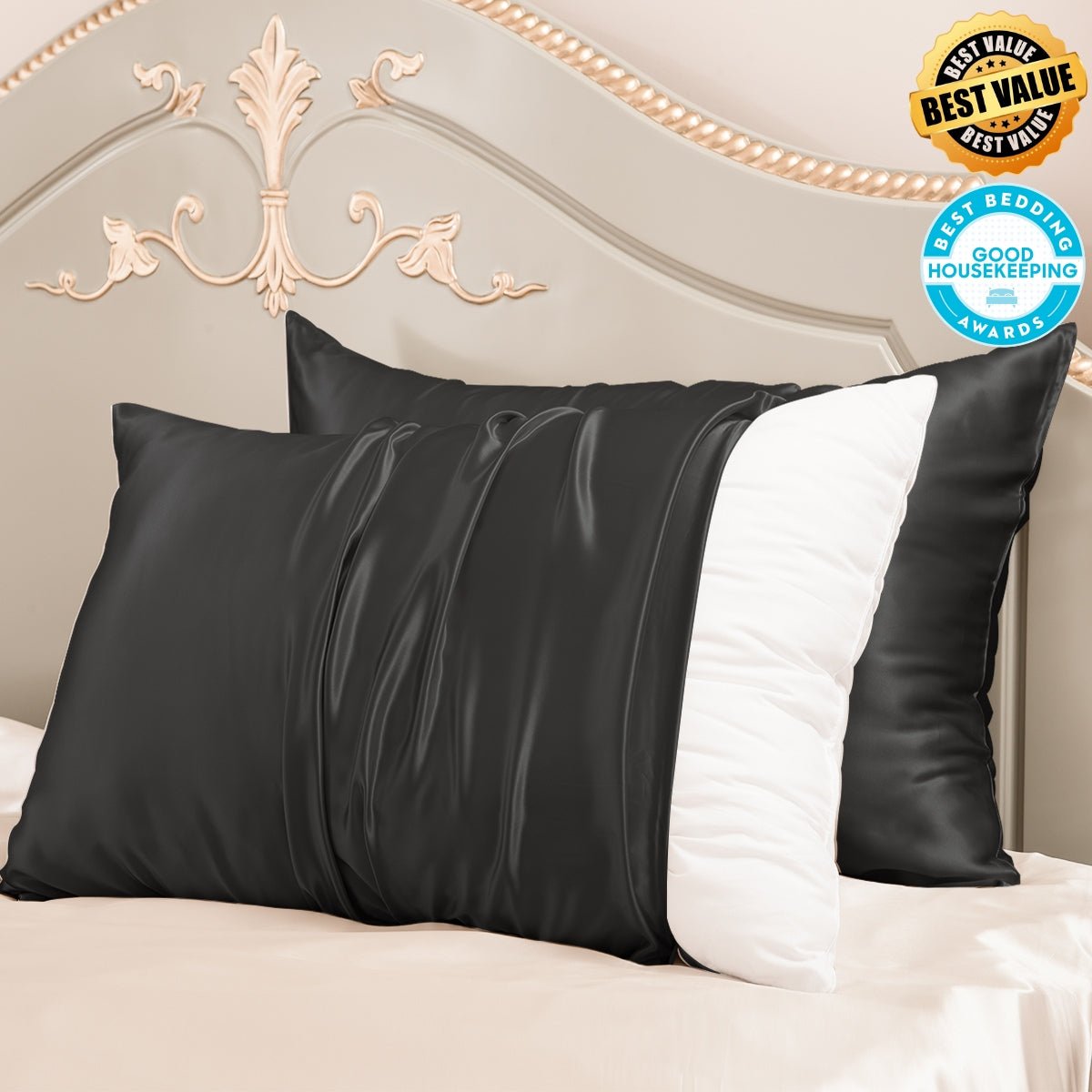 23mm 6A+ Zipper Mulberry Silk Pillowcases (Pack of 2) - From Where Finds - 