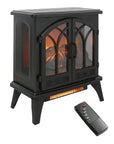 24-Inch 3D Flame Electric Infrared Quartz Fireplace Stove with Remote and Realistic Flames
