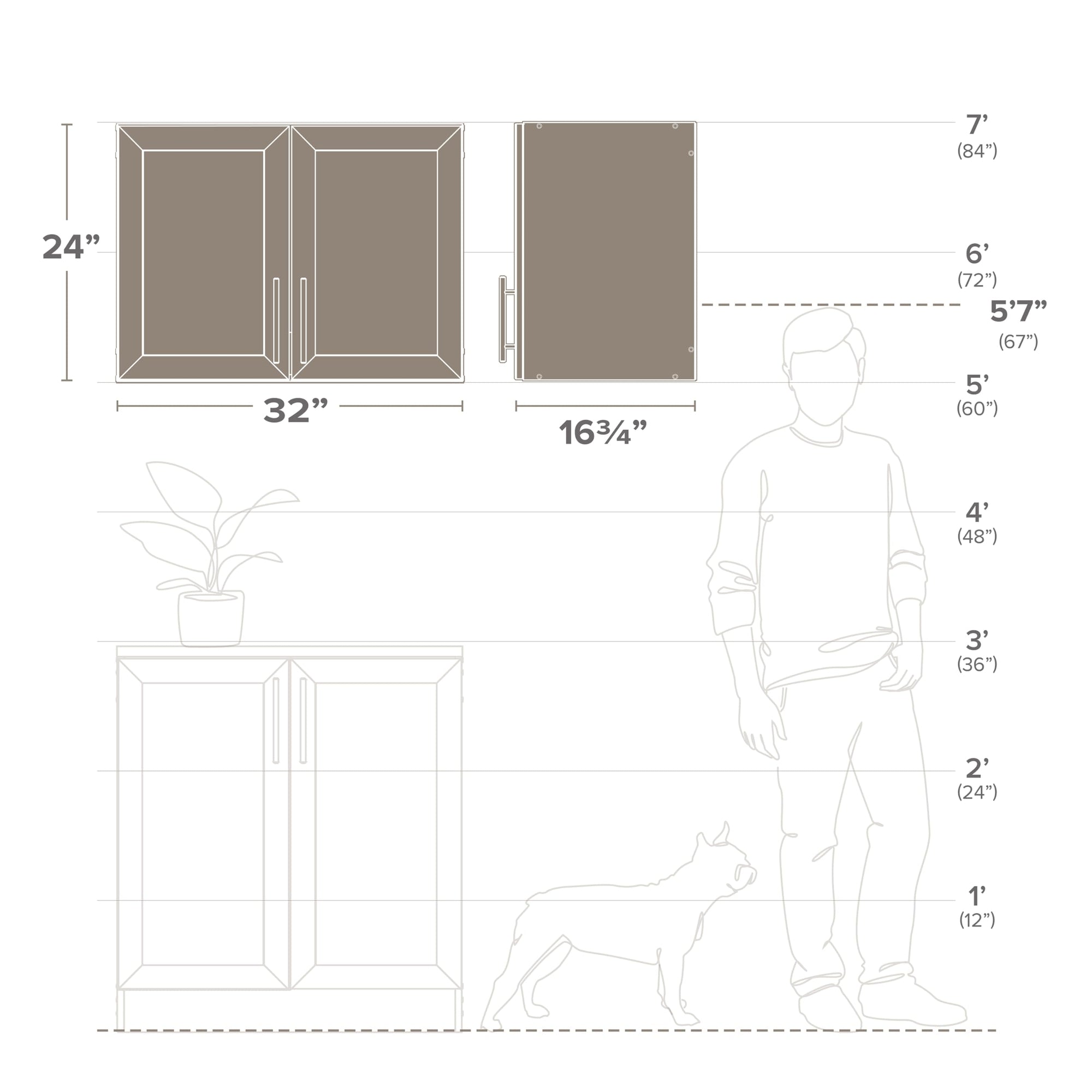24&quot; H Wall Cabinet with Panel Doors - From Where - 