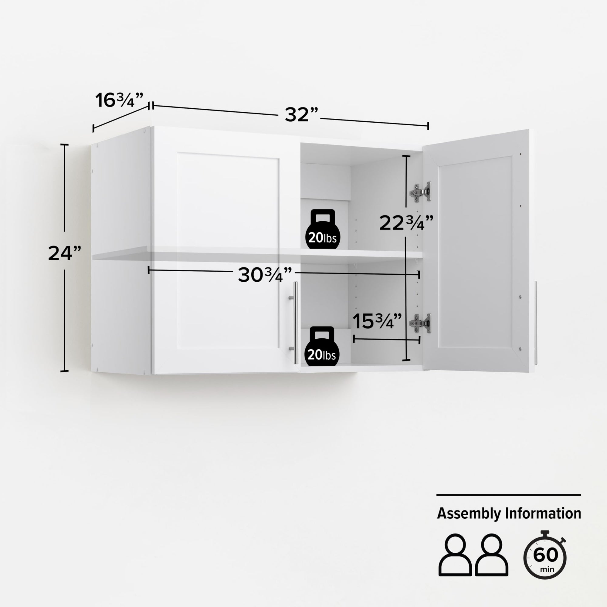 24&quot; H Wall Cabinet with Panel Doors - From Where - 
