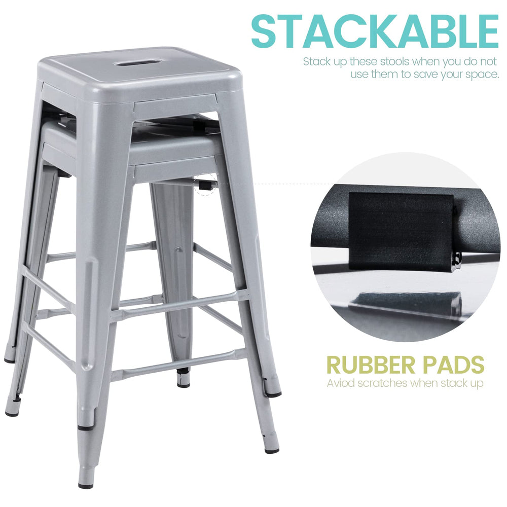 24" High Backless Metal Barstools - From Where - 