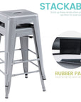 24" High Backless Metal Barstools - From Where - 