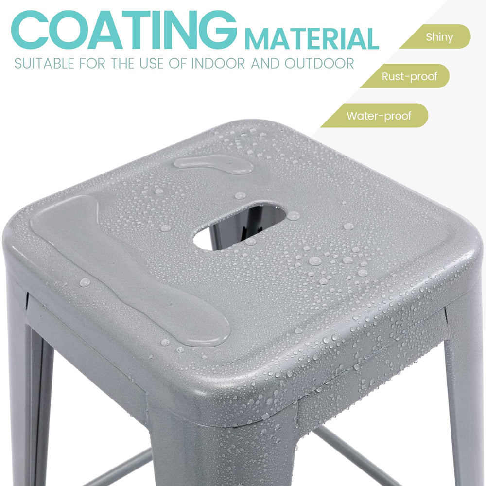 24" High Backless Metal Barstools - From Where - 