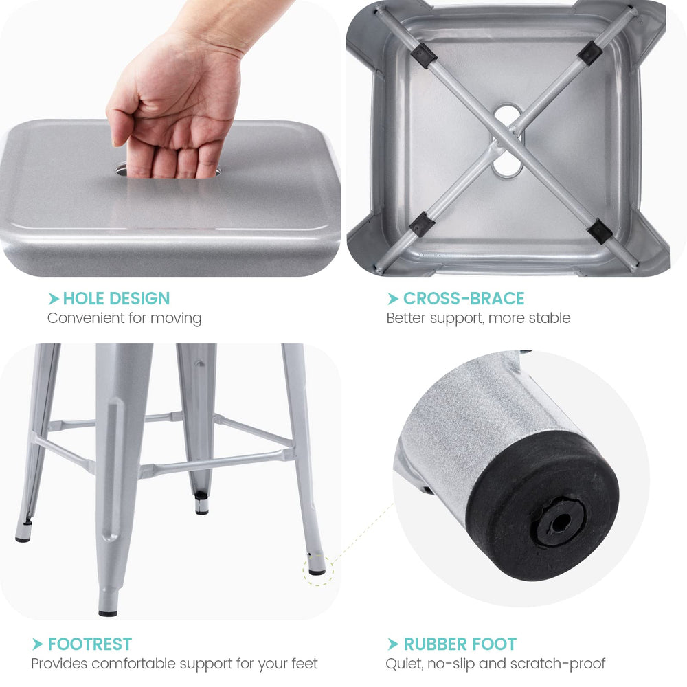 24" High Backless Metal Barstools - From Where - 