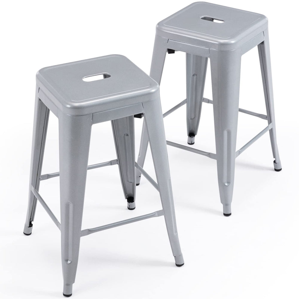 24" High Backless Metal Barstools - From Where - 