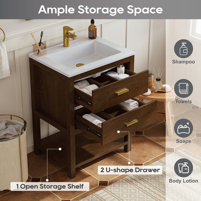 24" Single Sink Bathroom Vanity - From Where - 