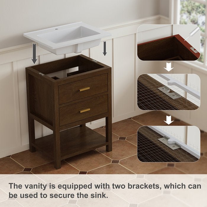 24" Single Sink Bathroom Vanity - From Where - 
