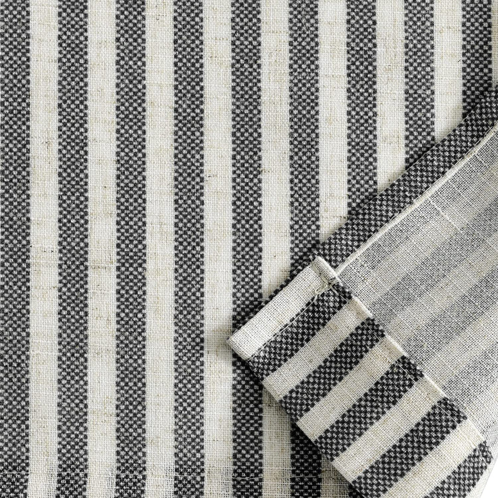 24&quot; Striped Linen Kitchen Curtains - From Where - 