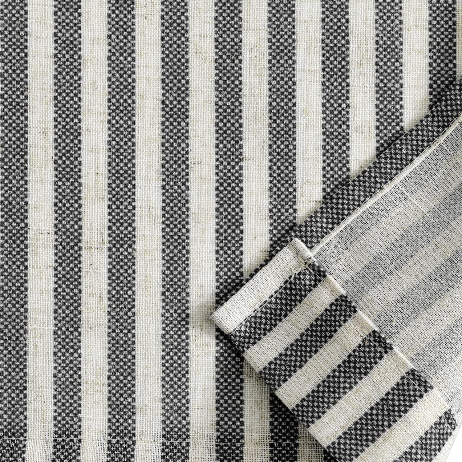 24" Striped Linen Kitchen Curtains - From Where - 