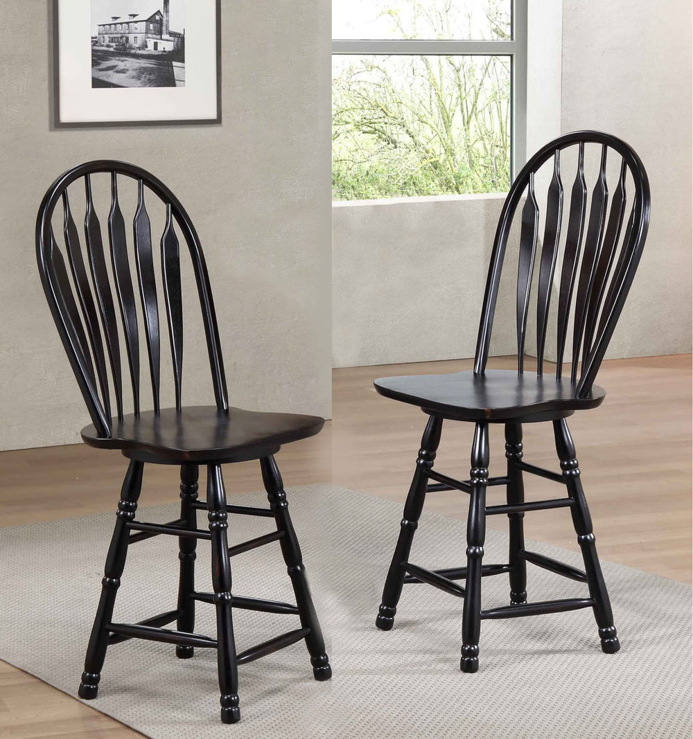 24&quot; Swivel Barstool Antique Black - From Where - 