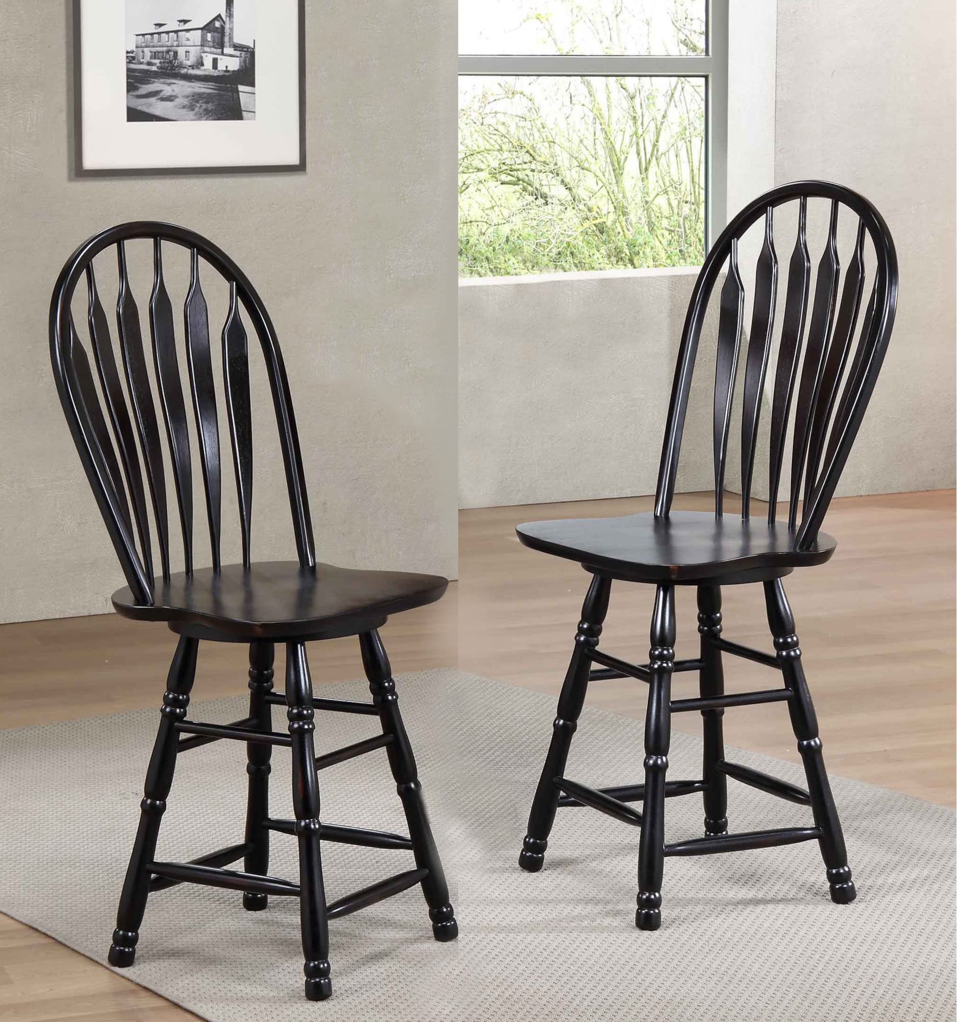 24" Swivel Barstool Antique Black - From Where - 