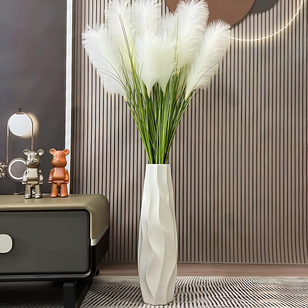 24" White Ceramic Floor Flower Vase - From Where - 