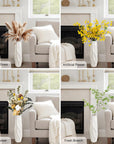 24" White Ceramic Floor Flower Vase - From Where - 