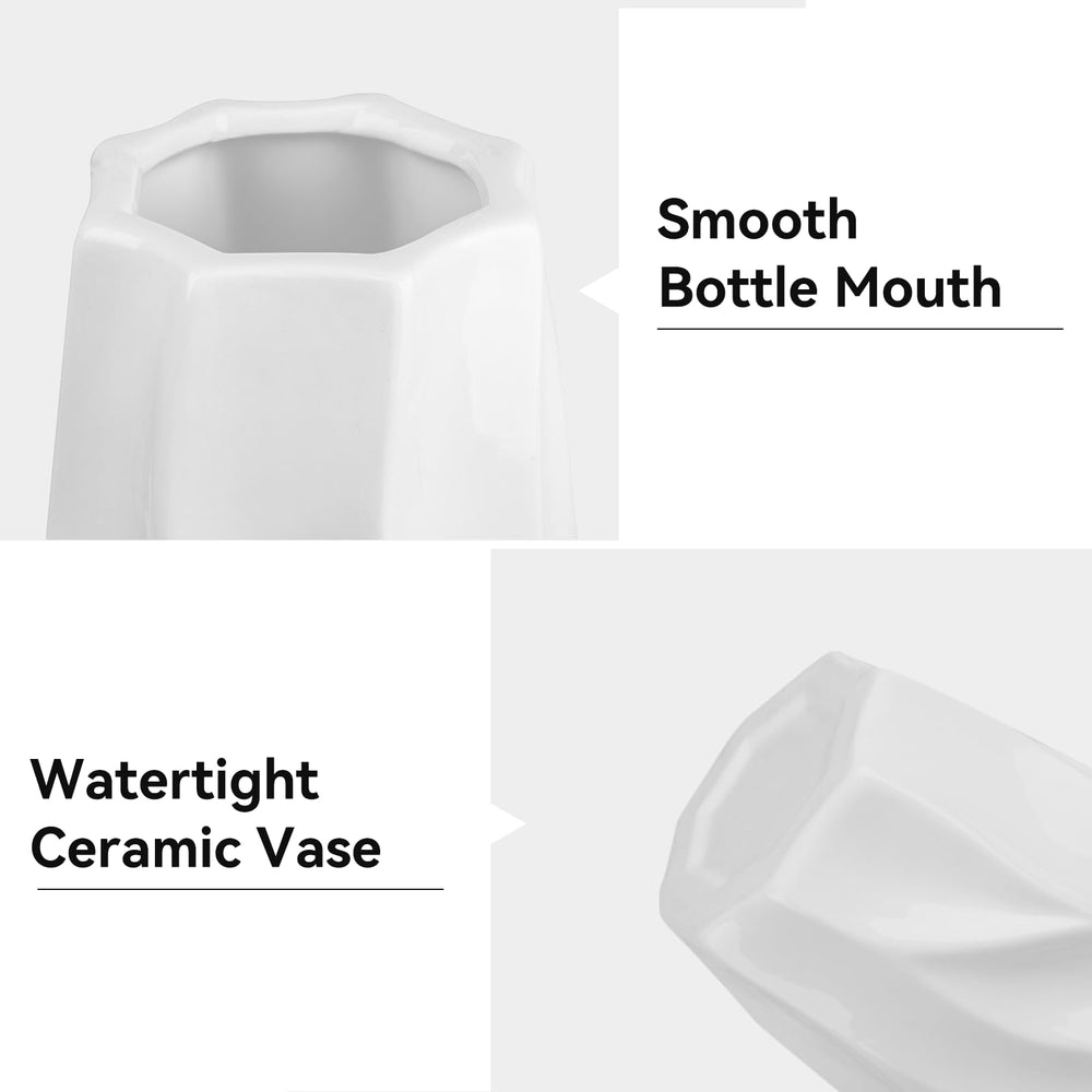 24" White Ceramic Floor Flower Vase - From Where - 