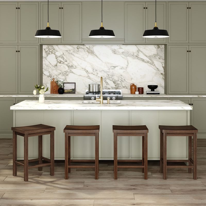24" Wooden Backless Counter Stool (Set of 4) - From Where - 
