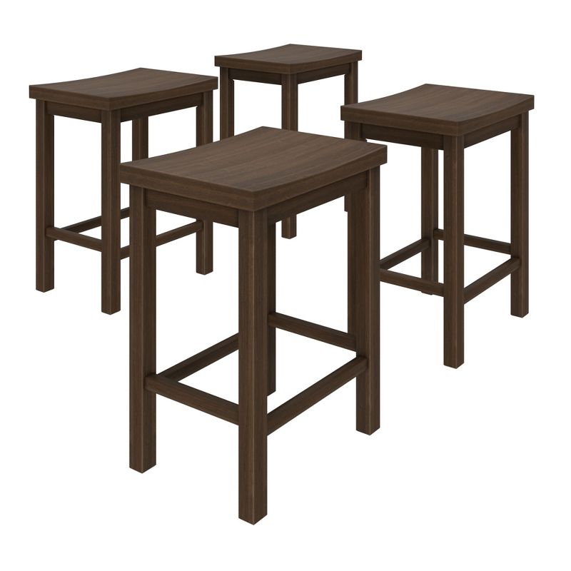 24" Wooden Backless Counter Stool (Set of 4) - From Where - 