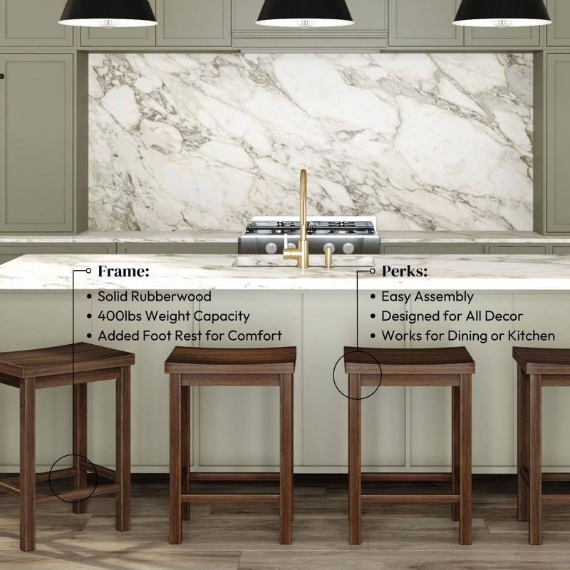 24" Wooden Backless Counter Stool (Set of 4) - From Where - 