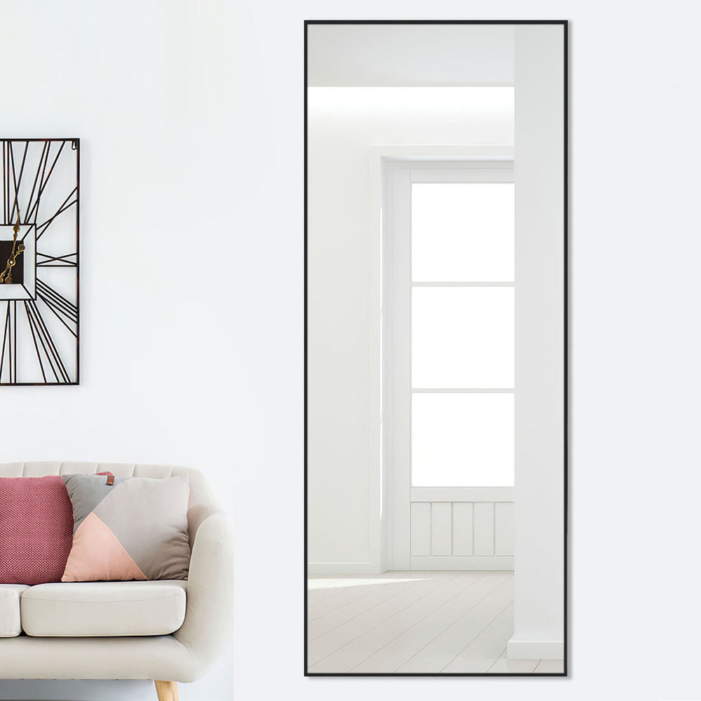 POSHIONS 71"x28" Full Length Mirrors Rectangle Floor Mirrors for Dressing, Modern, Black