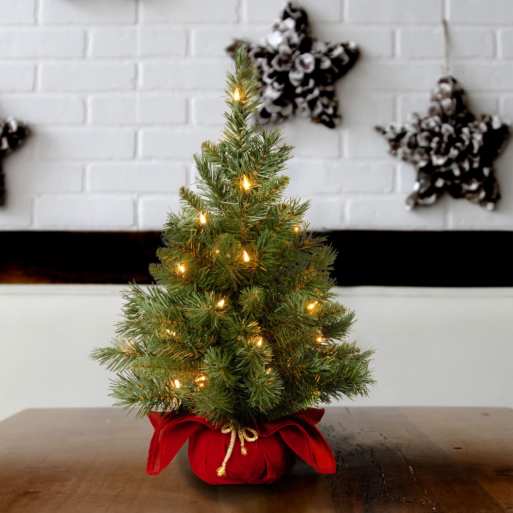 24in Pre - Lit Majestic Fir Mini Christmas Tree - From Where Finds - 