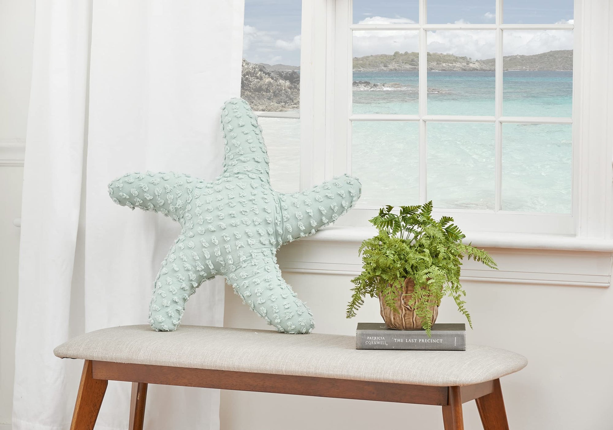 25" Tufted Starfish Throw Pillow - From Where - 
