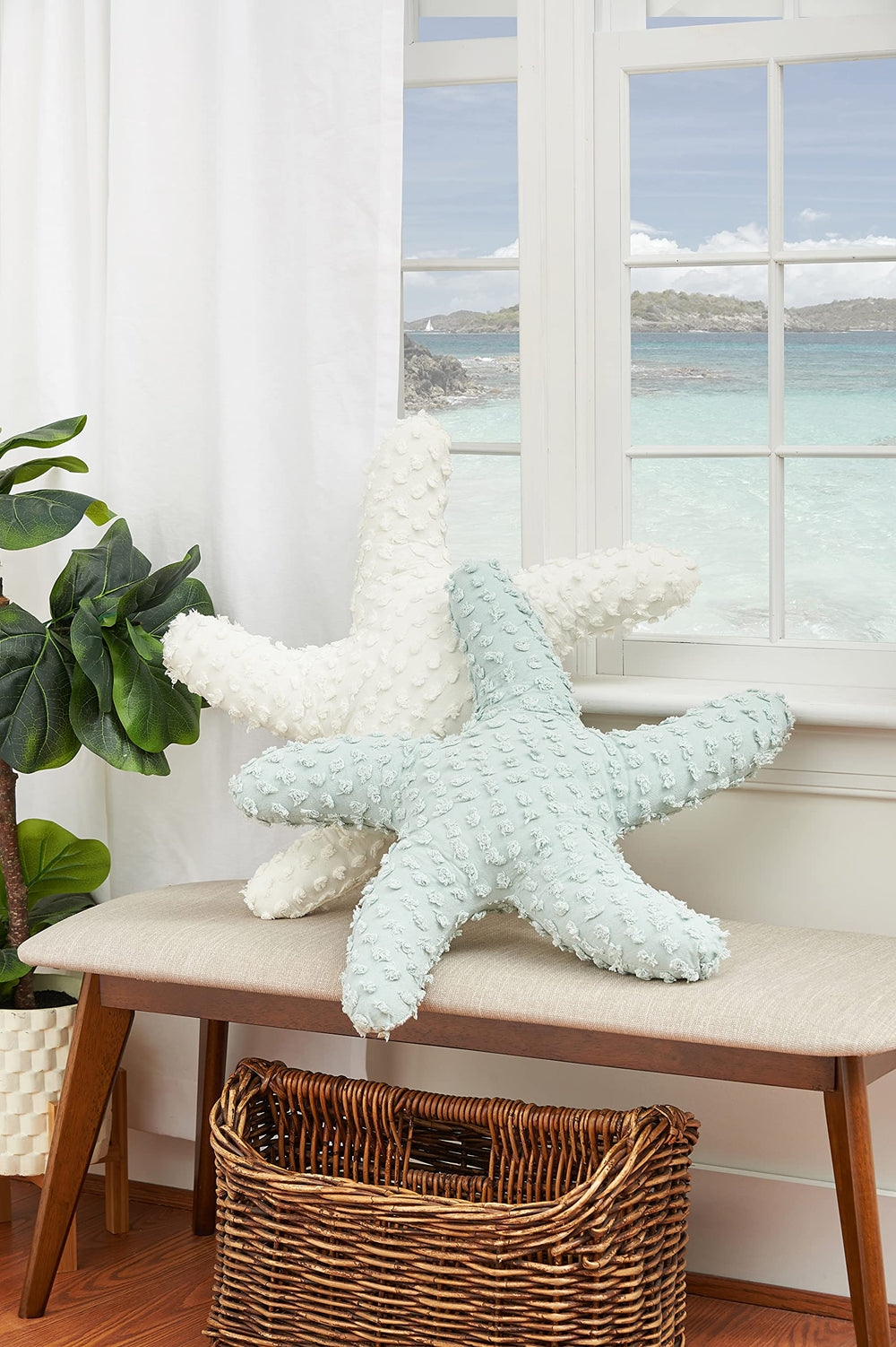 25" Tufted Starfish Throw Pillow - From Where - 