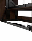 Pemberly Row 59" Contemporary Wood/Metal Full Wall Bed in Chocolate