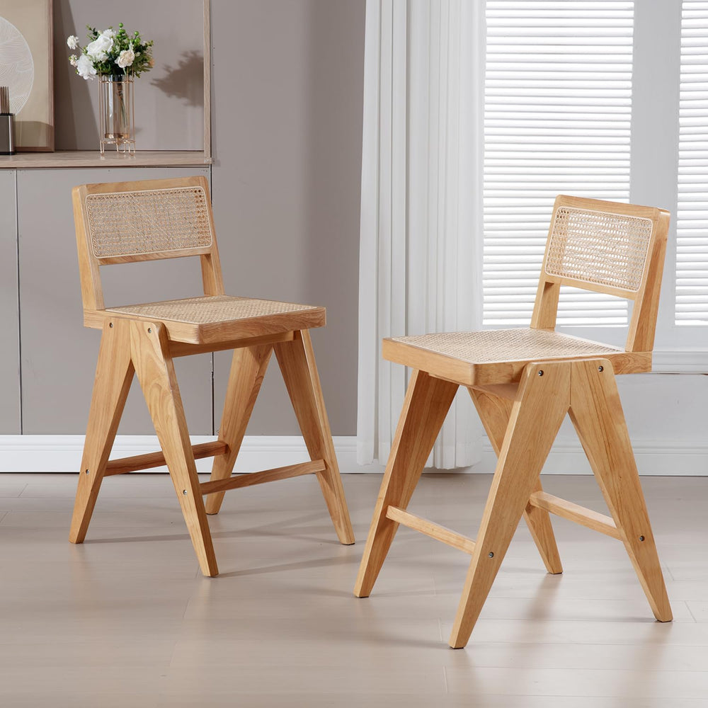 26" Rattan Counter Stools (Set of 4) - From Where - 