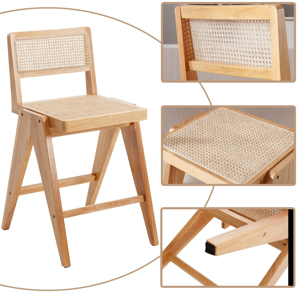 26" Rattan Counter Stools (Set of 4) - From Where - 