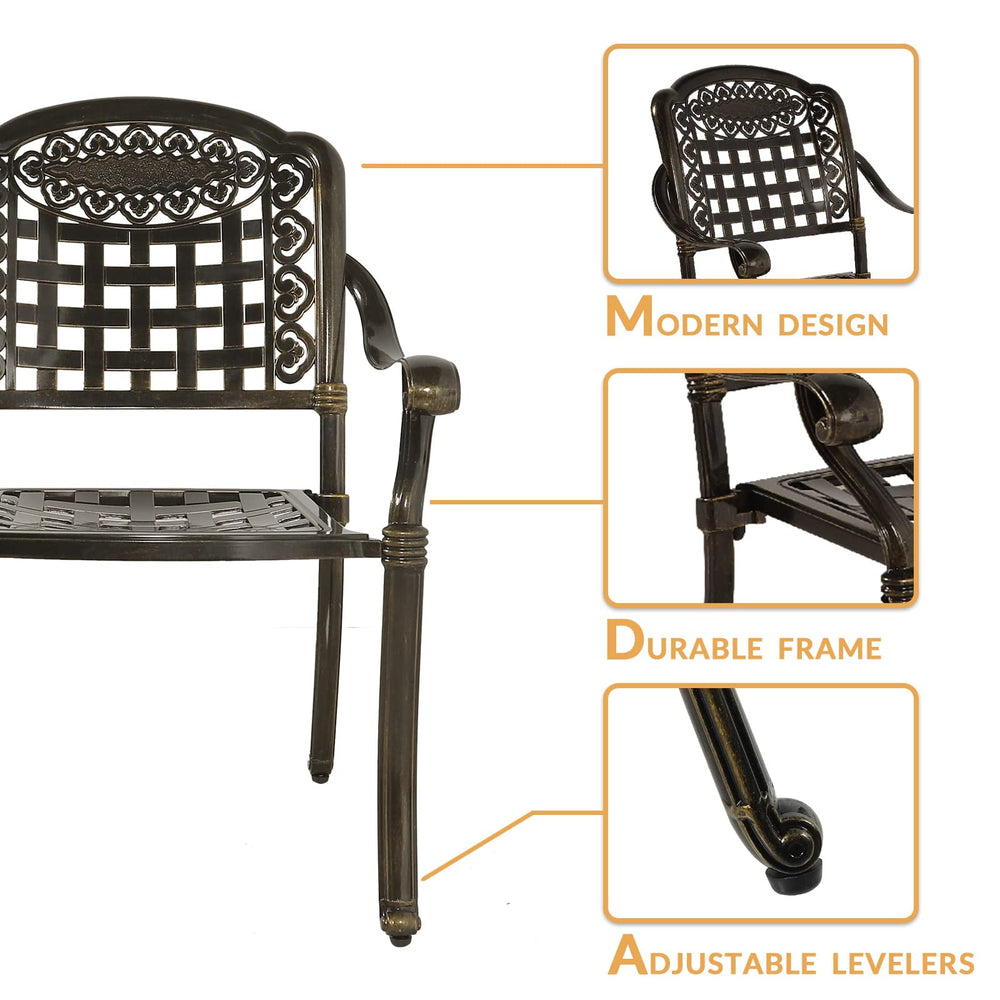 W WARMHOL 9-Piece Patio Dining Set, Outdoor Patio Table and Chair Set of 83.8" Oval Cast Aluminum Dining Table with Umbrella Hole and 8 Outdoor Dining Chairs, Patio Funiture Set for Lawn Garden