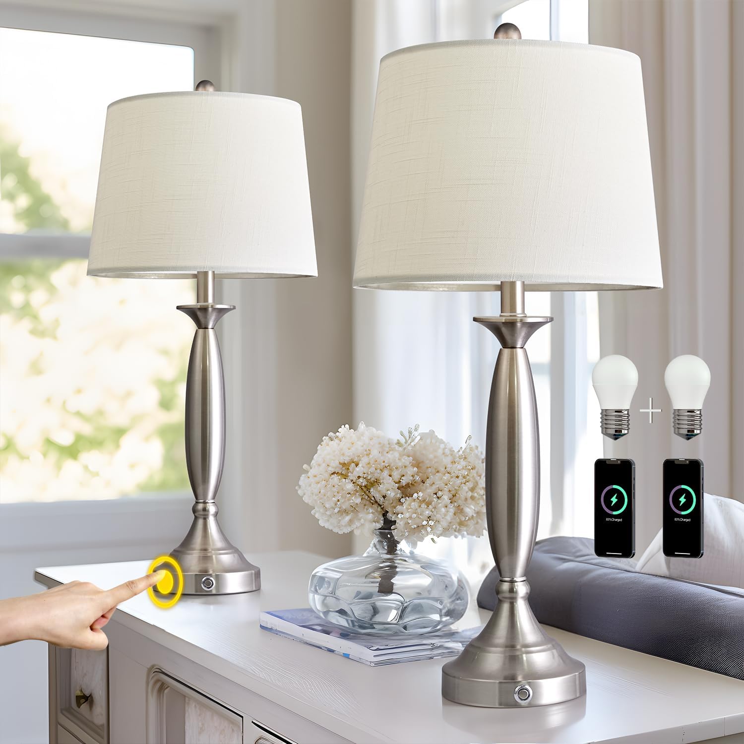 28" Dimmable Table Lamps (Set of 2) - From Where - 