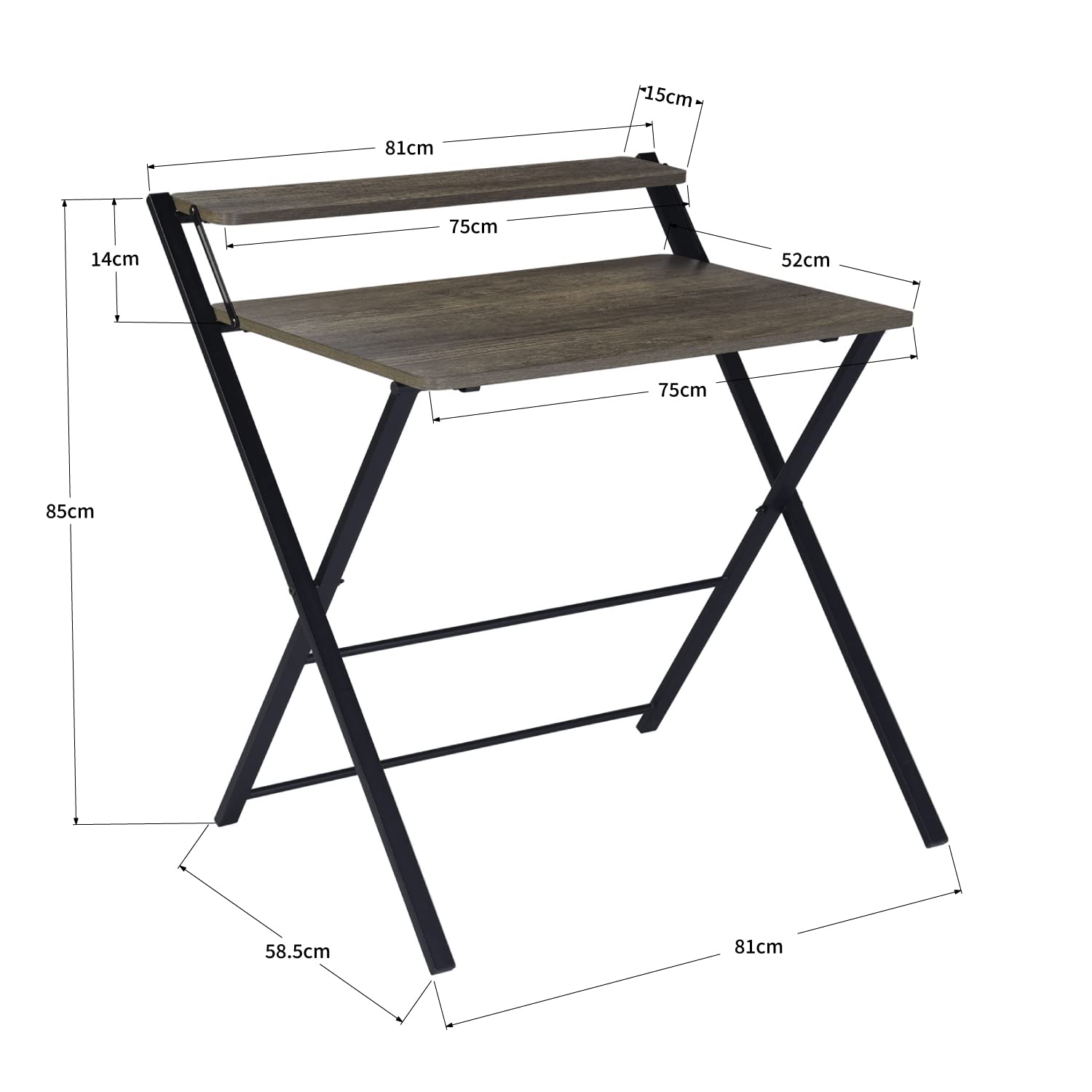 29.6" Foldable Desk with Tier - From Where - 