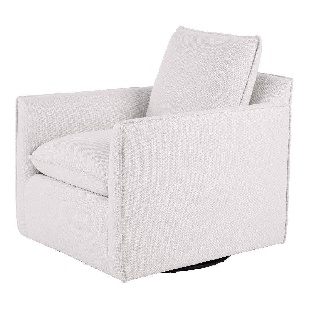 My Texas House Briar Swivel Accent Chair, Cream Linen