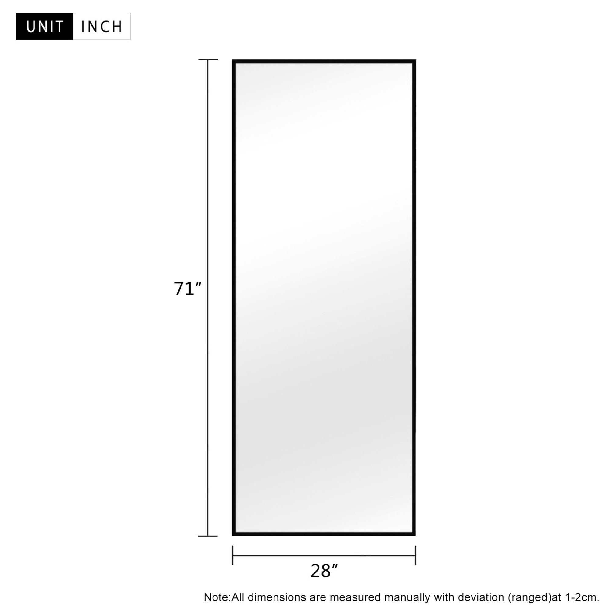 POSHIONS 71&quot;x28&quot; Full Length Mirrors Rectangle Floor Mirrors for Dressing, Modern, Black
