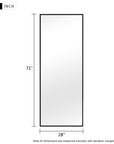 POSHIONS 71"x28" Full Length Mirrors Rectangle Floor Mirrors for Dressing, Modern, Black