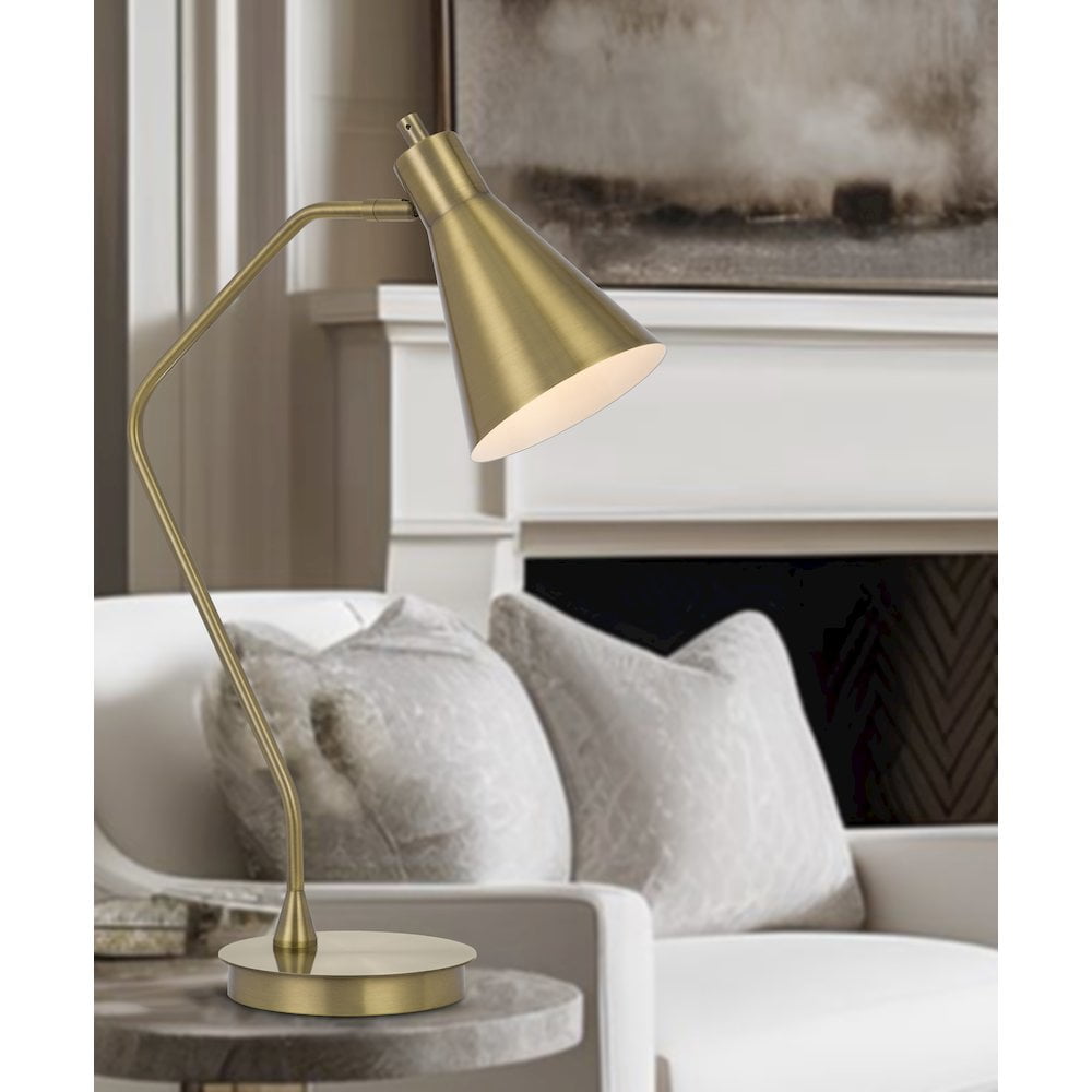 Cal Lighting Type A led bulb 12W max. Capstone task metal table lamp with swivel shade
